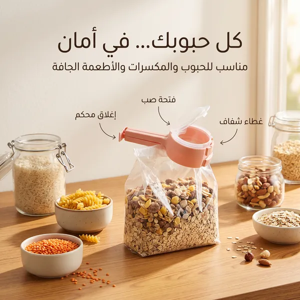 صورة ملاقط إغلاق الأكياس مع فوهة سكب - قطعتين