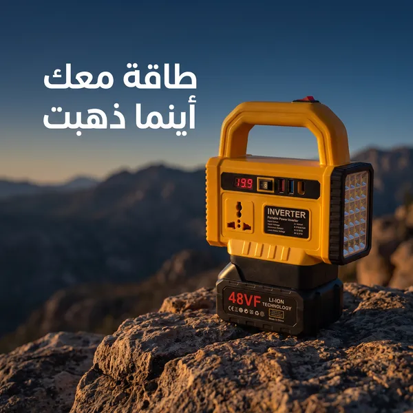 صورة محول طاقة متنقل متعدد الوظائف للرحلات والتخييم - الإضاءة والأدوات المنزلية