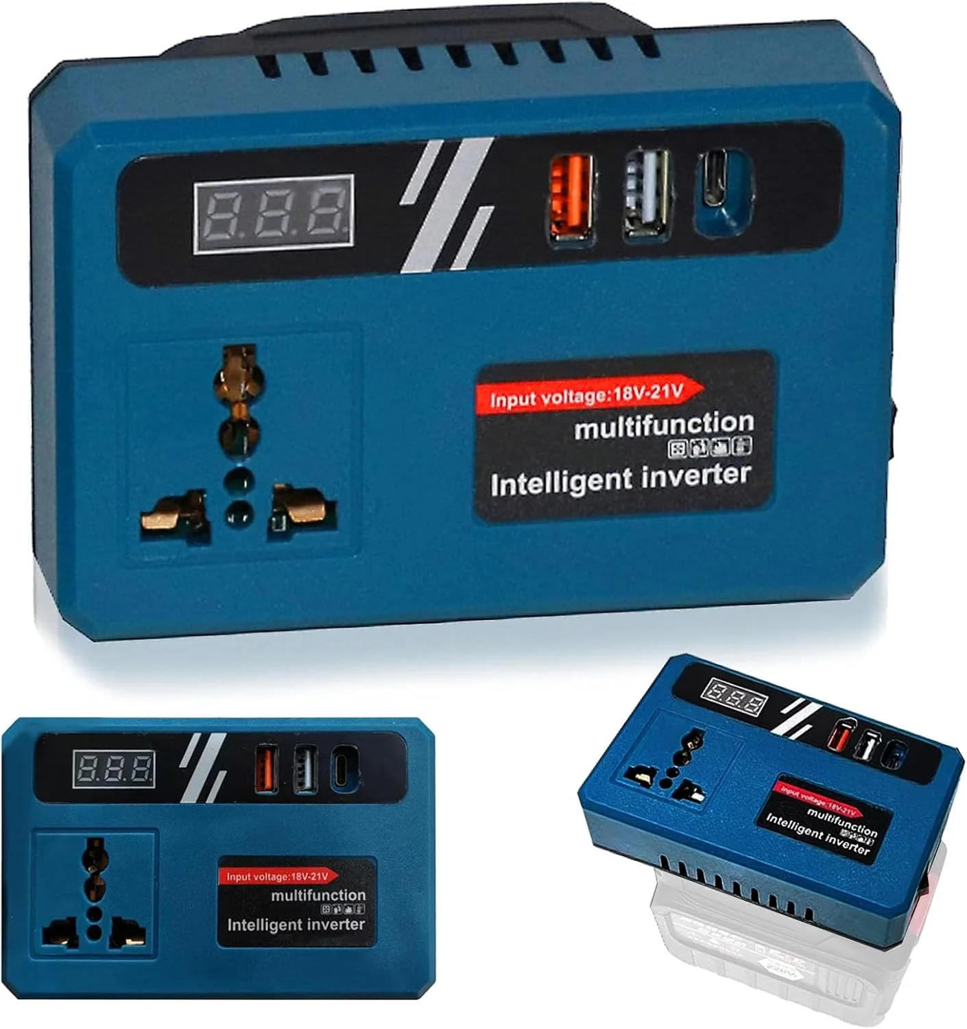 صورة محول طاقة ذكي متعدد الوظائف من Zambeel بـ 3 منافذ USB - العدد والأدوات