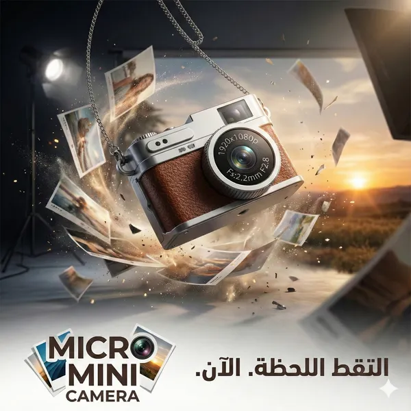 صورة كاميرا مايكرو ميني بحجم الإبهام بدقة 1080P - لون بني