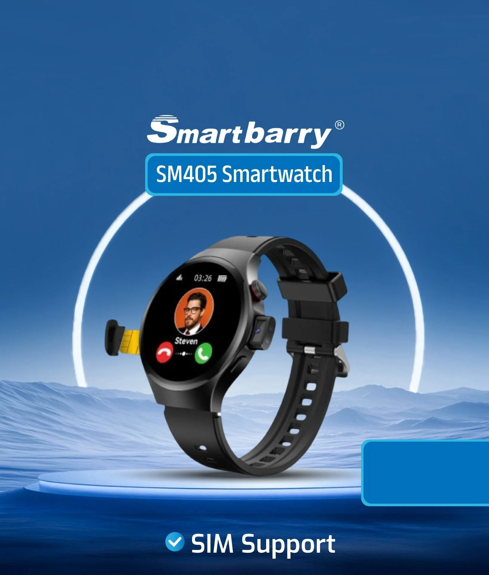 صورة ساعة سمارت باري الذكية Smartbarry SM405 بميزة الاتصال - الساعات الذكية والإكسسوارات