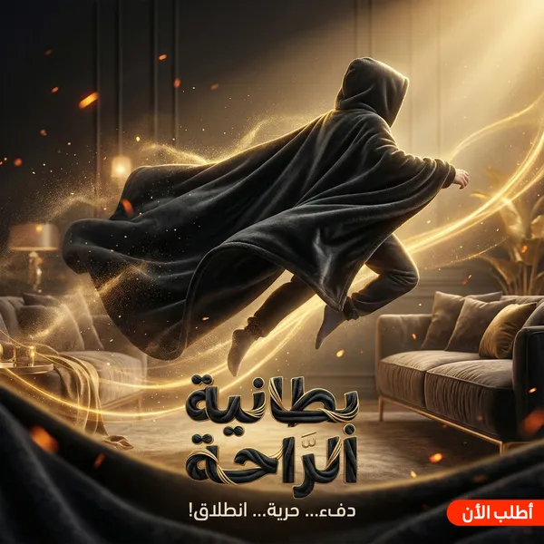 صورة بطانية قابلة للارتداء لون أسود