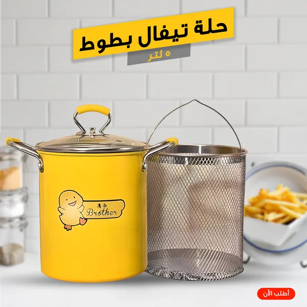 صورة حلة قلي تيفال بطوط سعة 5 لتر مع سلة ستانلس