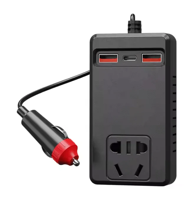 صورة محول طاقة للسيارة C12 بقدرة 150 وات مع منافذ USB - السيارات وإكسسواراتها