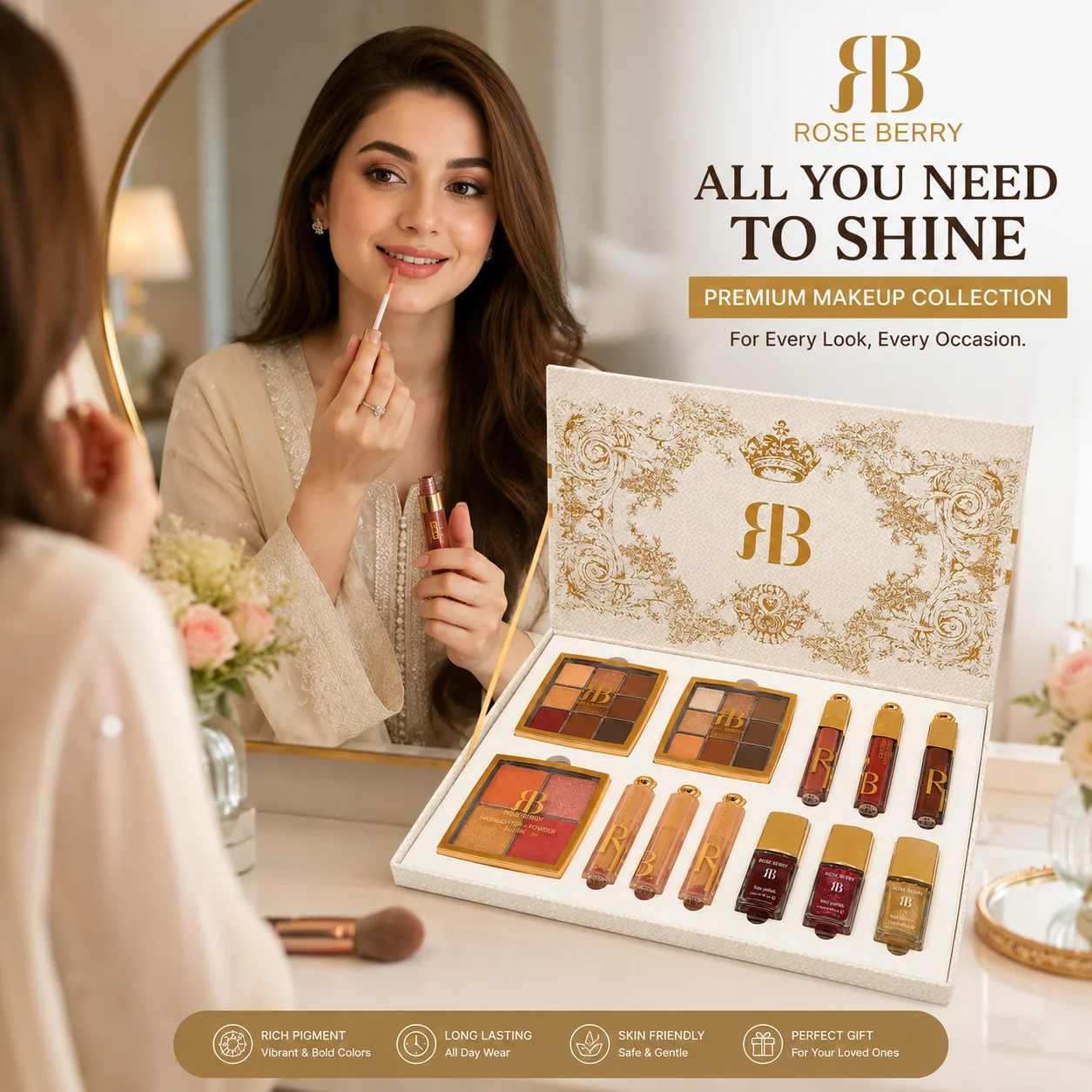 صورة مجموعة مكياج روز بيري الفاخرة - Rose Berry Makeup Set - الصحة والعناية الشخصية