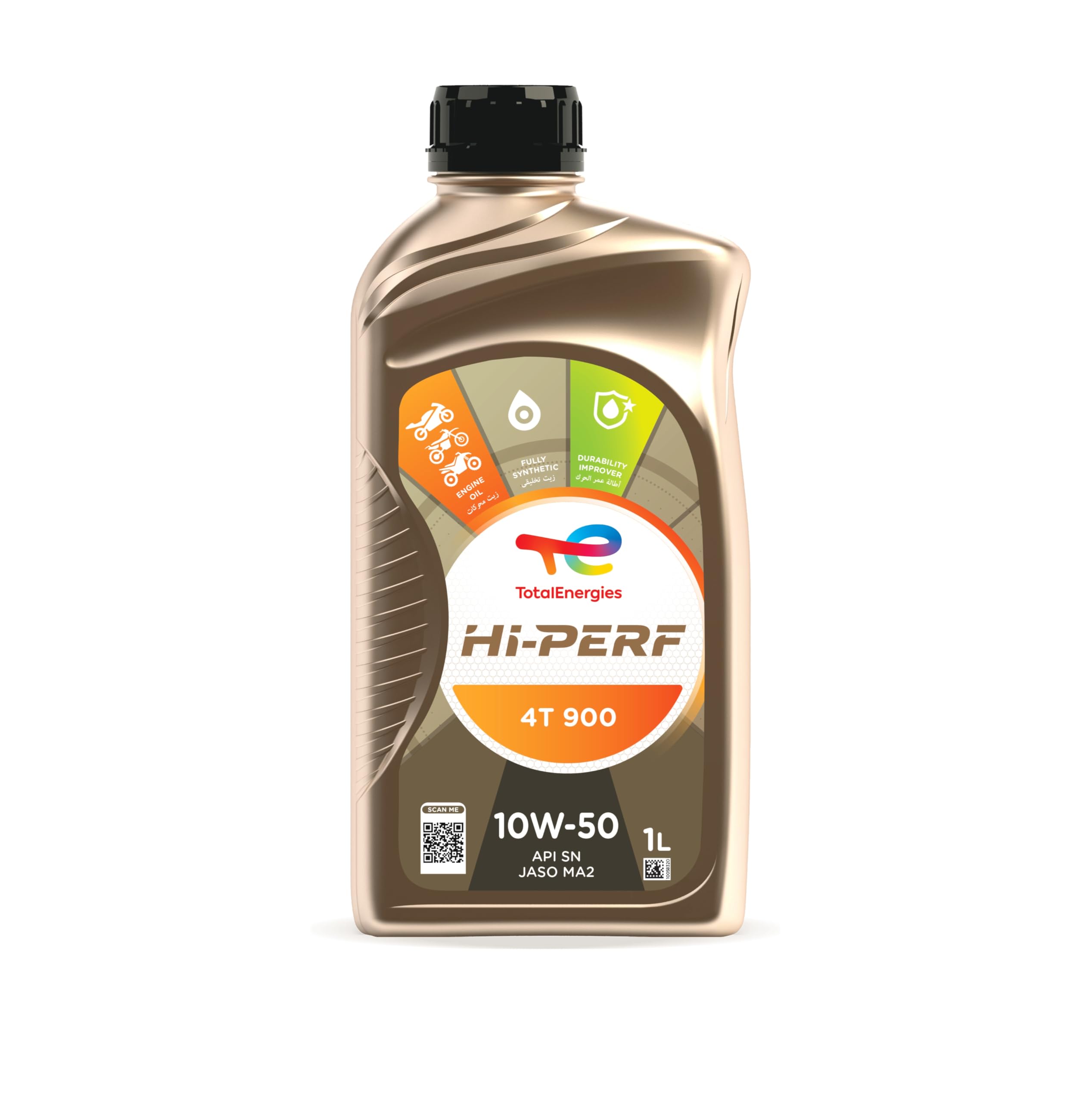 صورة زيت موتور موتوسيكل توتال إنرجيز تخليقي بالكامل TotalEnergies HiPerf 4T 900 10W-50 - سعة 1 لتر