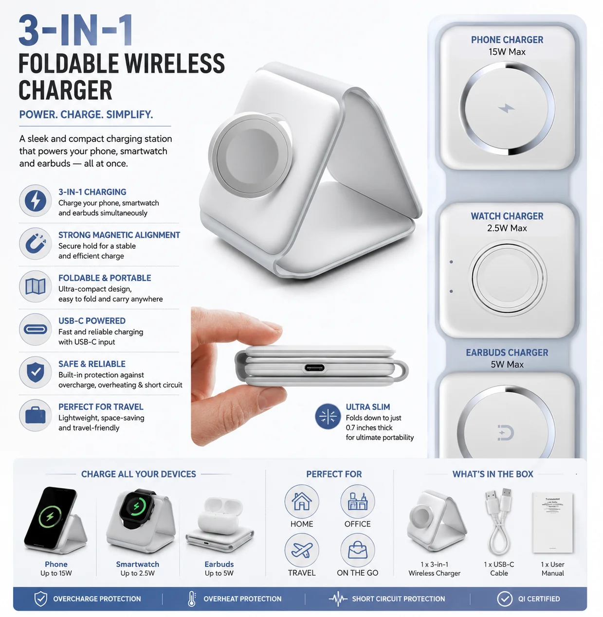 صورة 3 in 1 Wireless Charging Station
