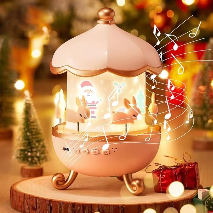 صورة أباجورة Bunny's Carousel مع إضاءة نجوم وموسيقى من Zambeel