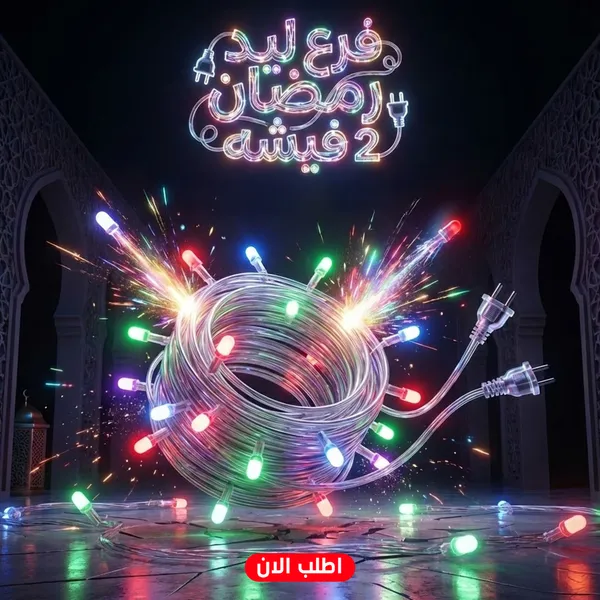 صورة فرع ليد رمضان بـ 2 فيشة لإضاءة زينة المنزل