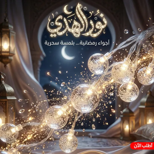 صورة فرع نور رمضان شكل فقاعات لإضاءة ديكور المنزل