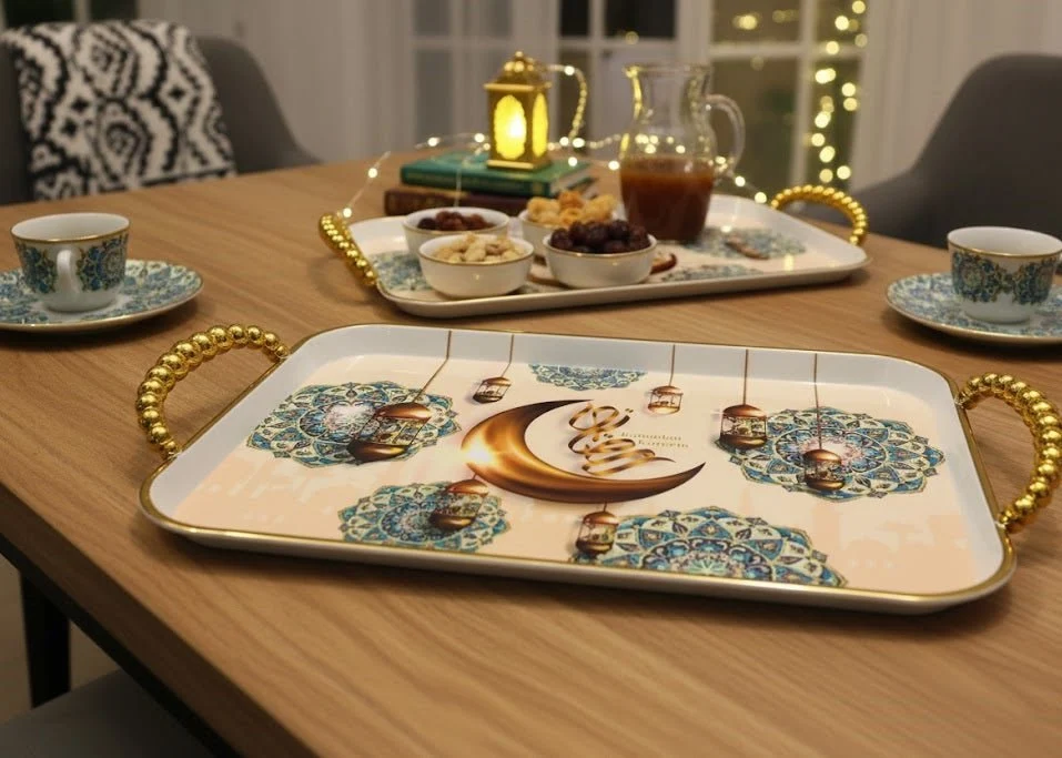 صورة صينية تقديم رمضان كريم مزخرفة ومميزة - Zambeel - المنزل والمطبخ