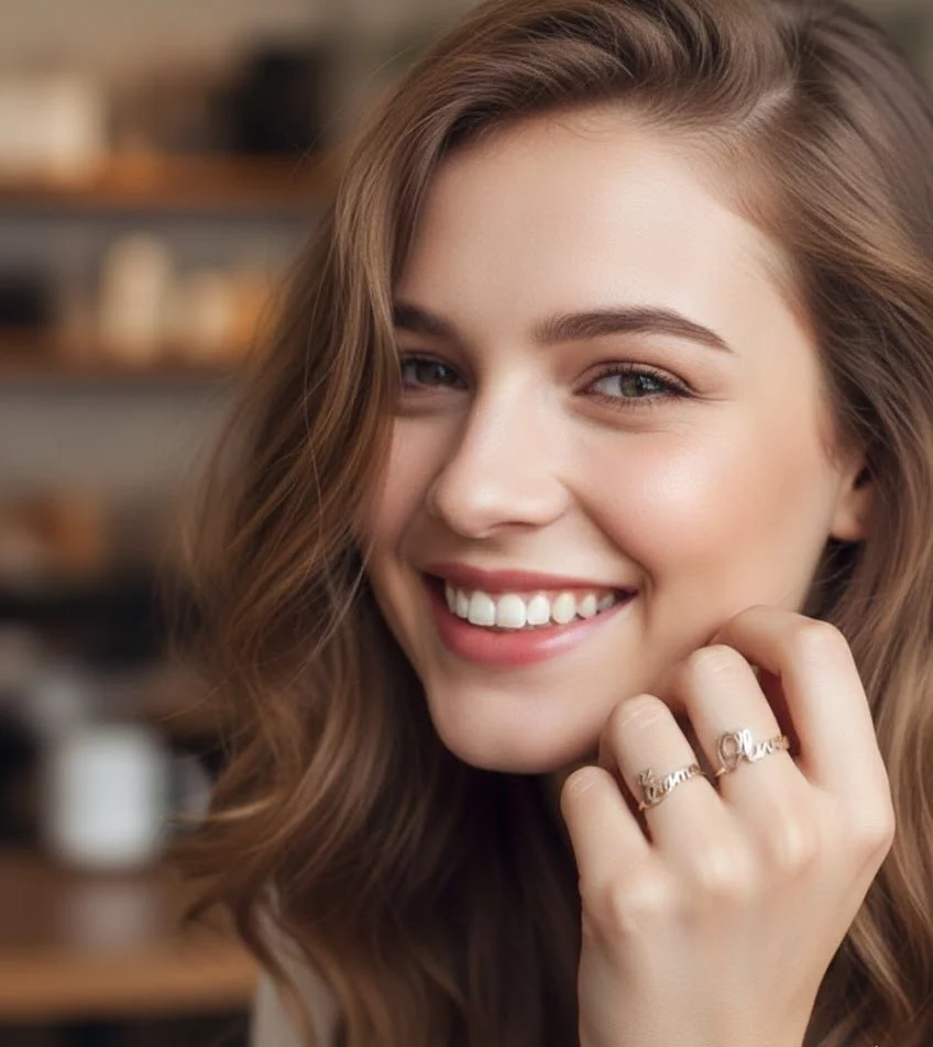 صورة خاتم باسم مخصص من زامبيل - ذهبي وفضي - المجوهرات والإكسسوارات