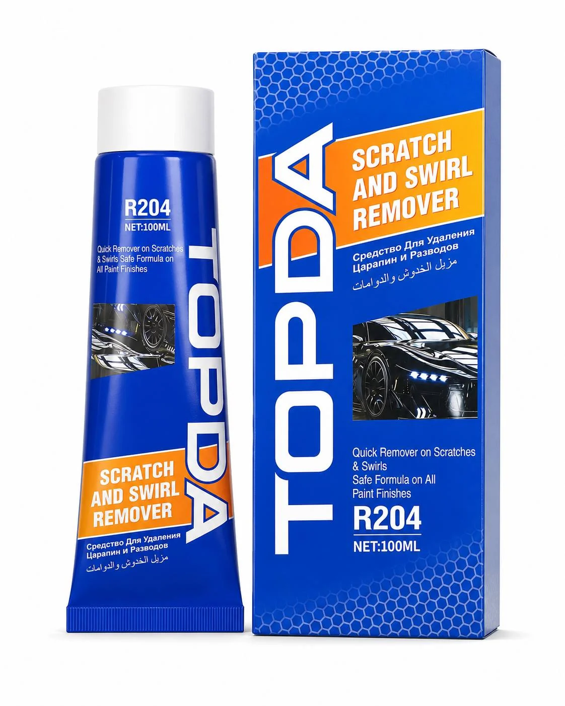 صورة مزيل خدوش ودوائر طلاء السيارات TOPDA R204 سعة 100 مل