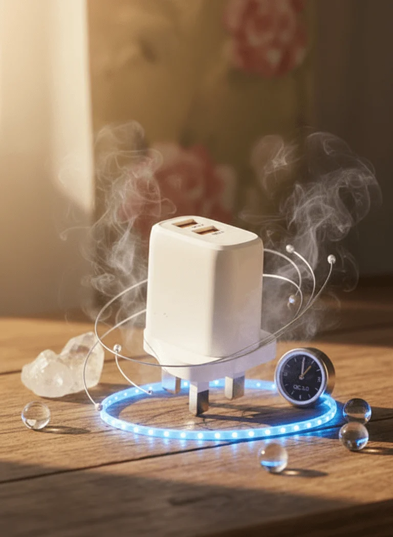 صورة شاحن حائط باور بورت من زنبيل بمنفذين USB وشحن سريع